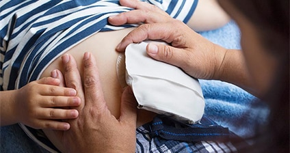 Changing my child’s pouch